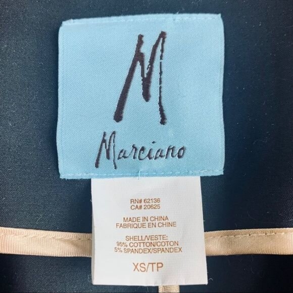 Marciano Luxury Gold Piped Black Trench Dress Coat - Picture 13 of 15